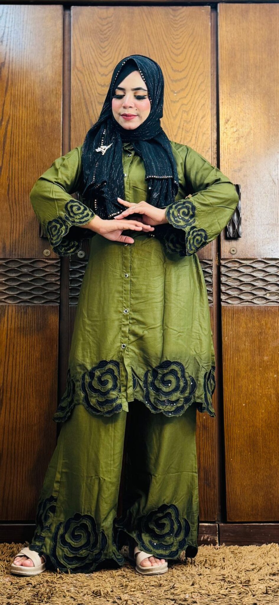 Sequence Cutwork Shirt Dress - Image 5