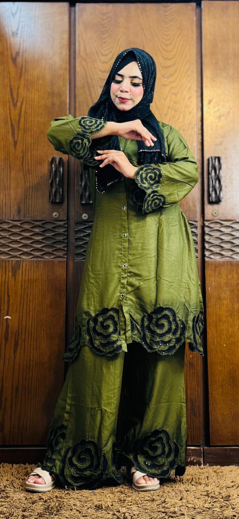 Sequence Cutwork Shirt Dress - Image 7